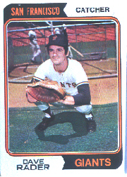 1974 Topps Baseball Cards      213     Dave Rader